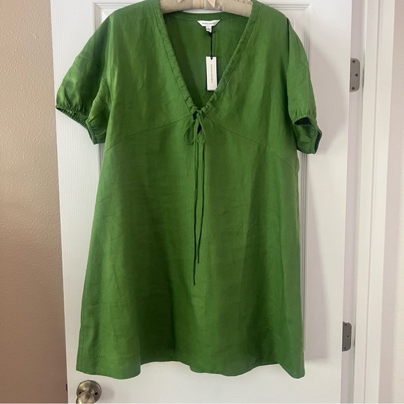 NWT Banana Republic Linen Tie Front Mini Dress - Size L - Picture 5 of 7